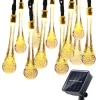 Solar Droplet Bulb String Lights, 6m 30 LED Outdoor Garden Lights