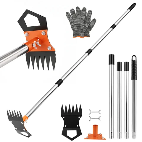 60-inch adjustable 2-in-1 garden hoe and rake
