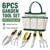6-piece garden tool kit with tote bag