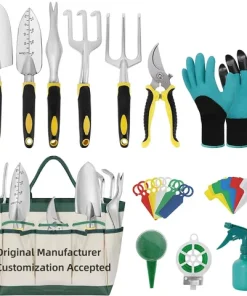 13-piece aluminum garden tool set with tote