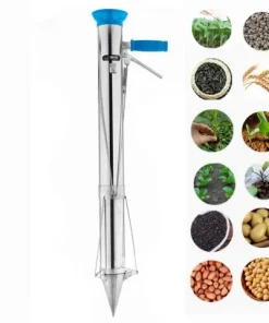 Long-handled stainless steel bulb planter tool