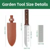 Hori hori garden knife with leather sheath