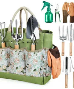 Heavy-duty stainless steel 9-piece garden tool set