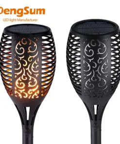 Solar Flame Flickering Garden Lamp, IP65 Outdoor Pathway Light